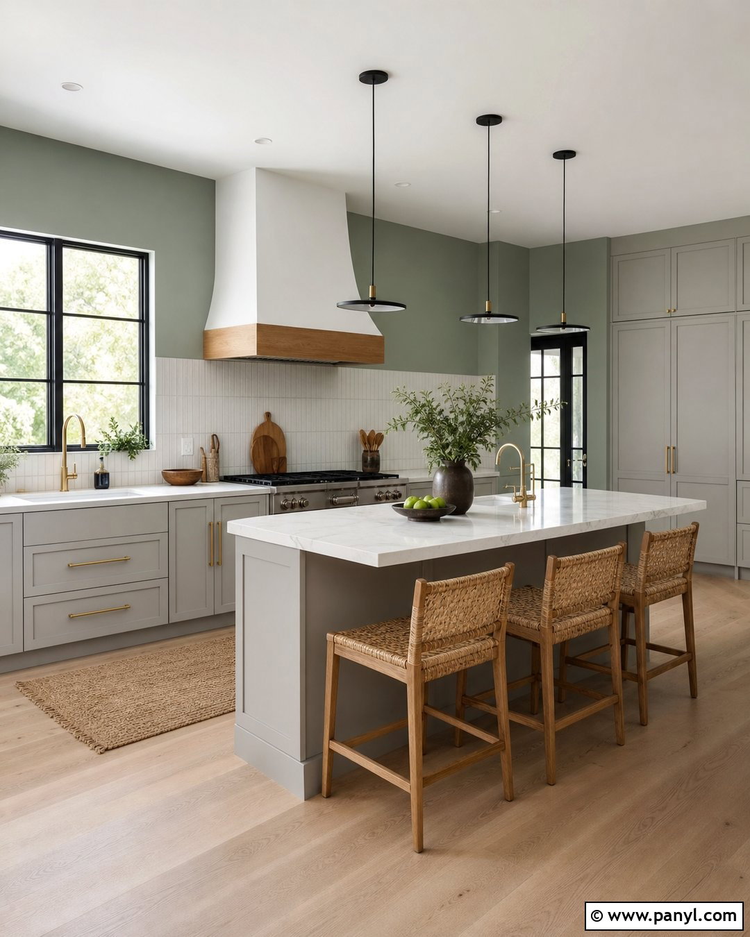 Eucalyptus Green Kitchen Walls - 35 Kitchen Wall Colors With Grey Cabinets