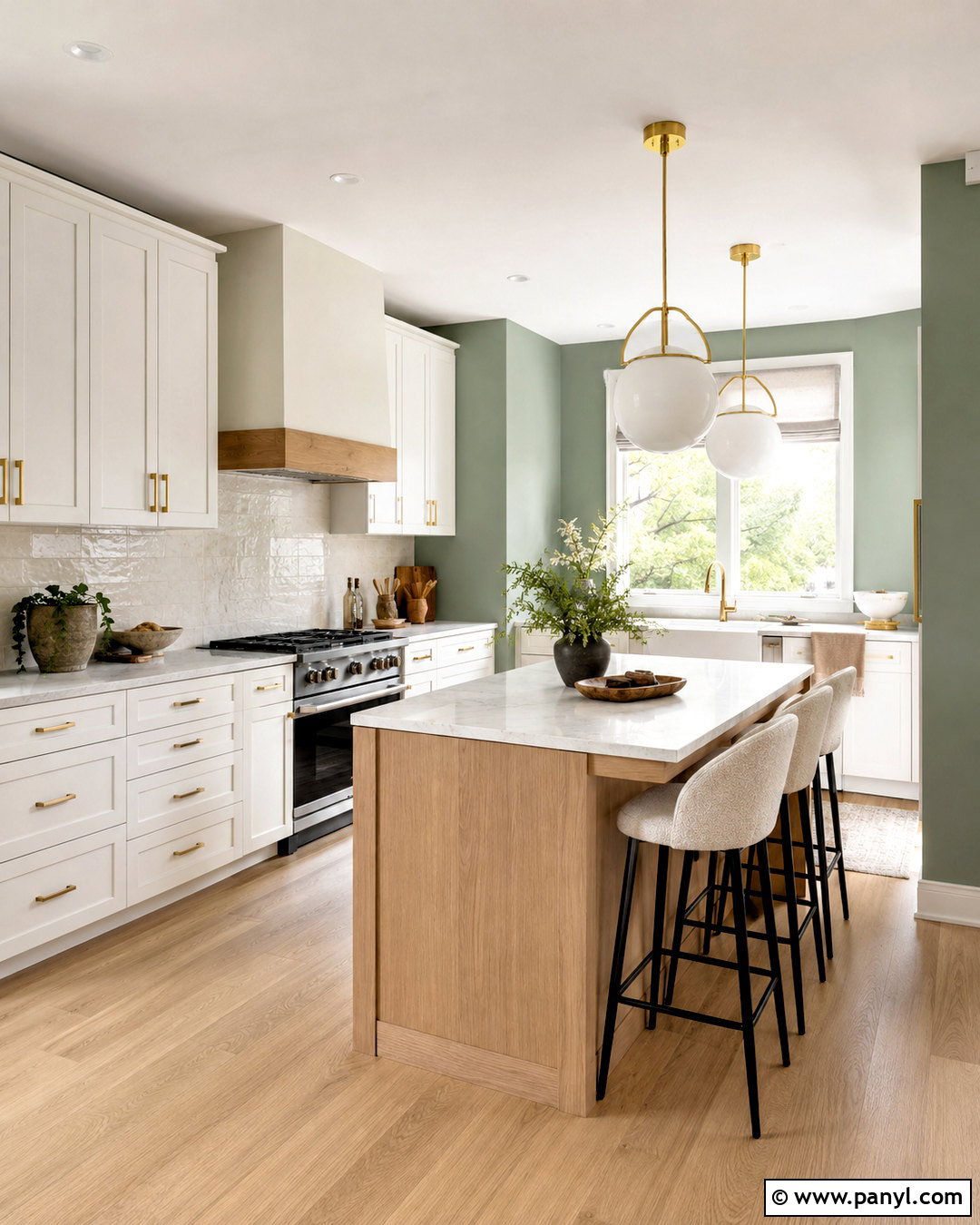 Eucalyptus Green Kitchen Walls - 40 Kitchen Wall Colors With White Cabinets