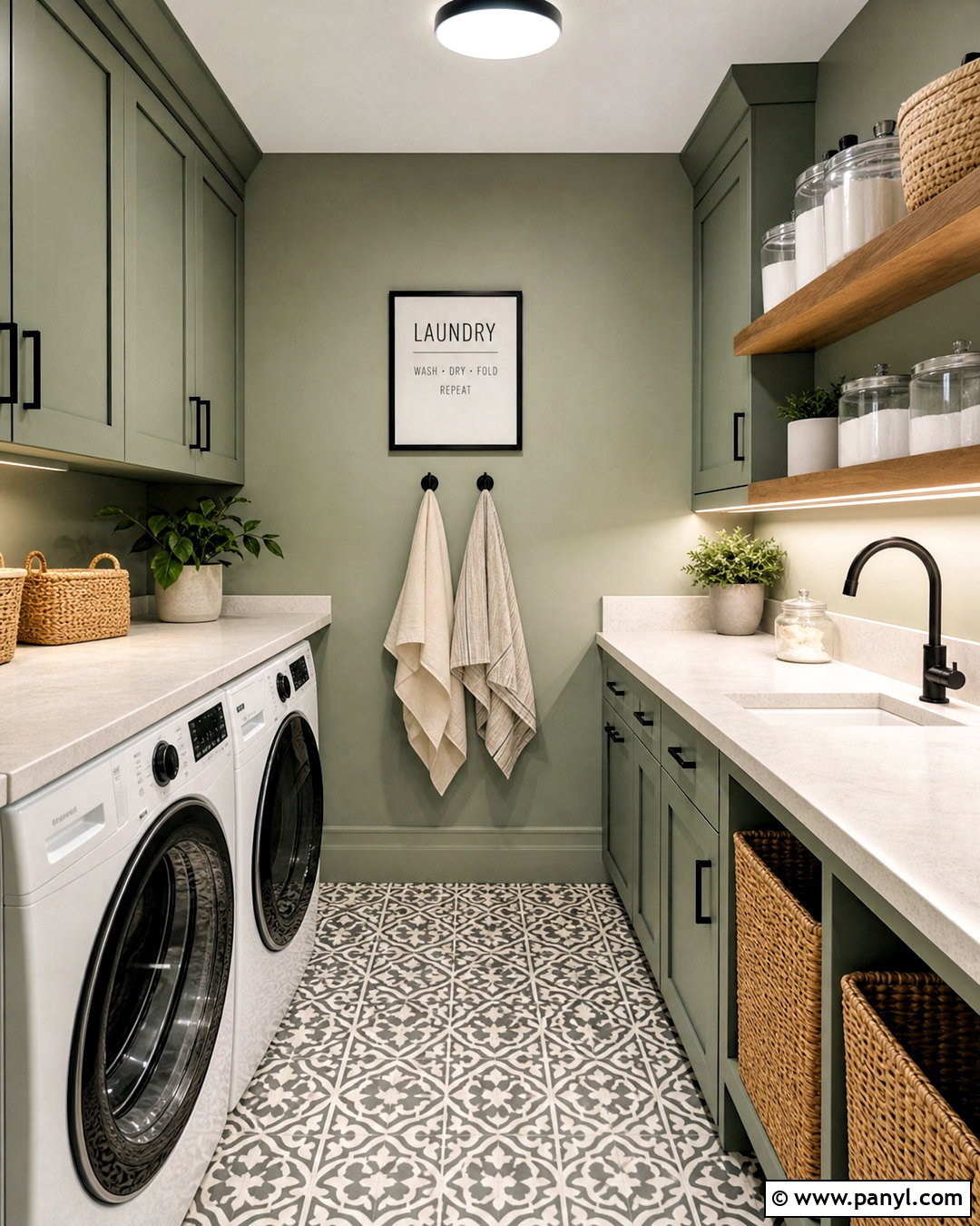 Eucalyptus Green Laundry Room - 20 green room colors