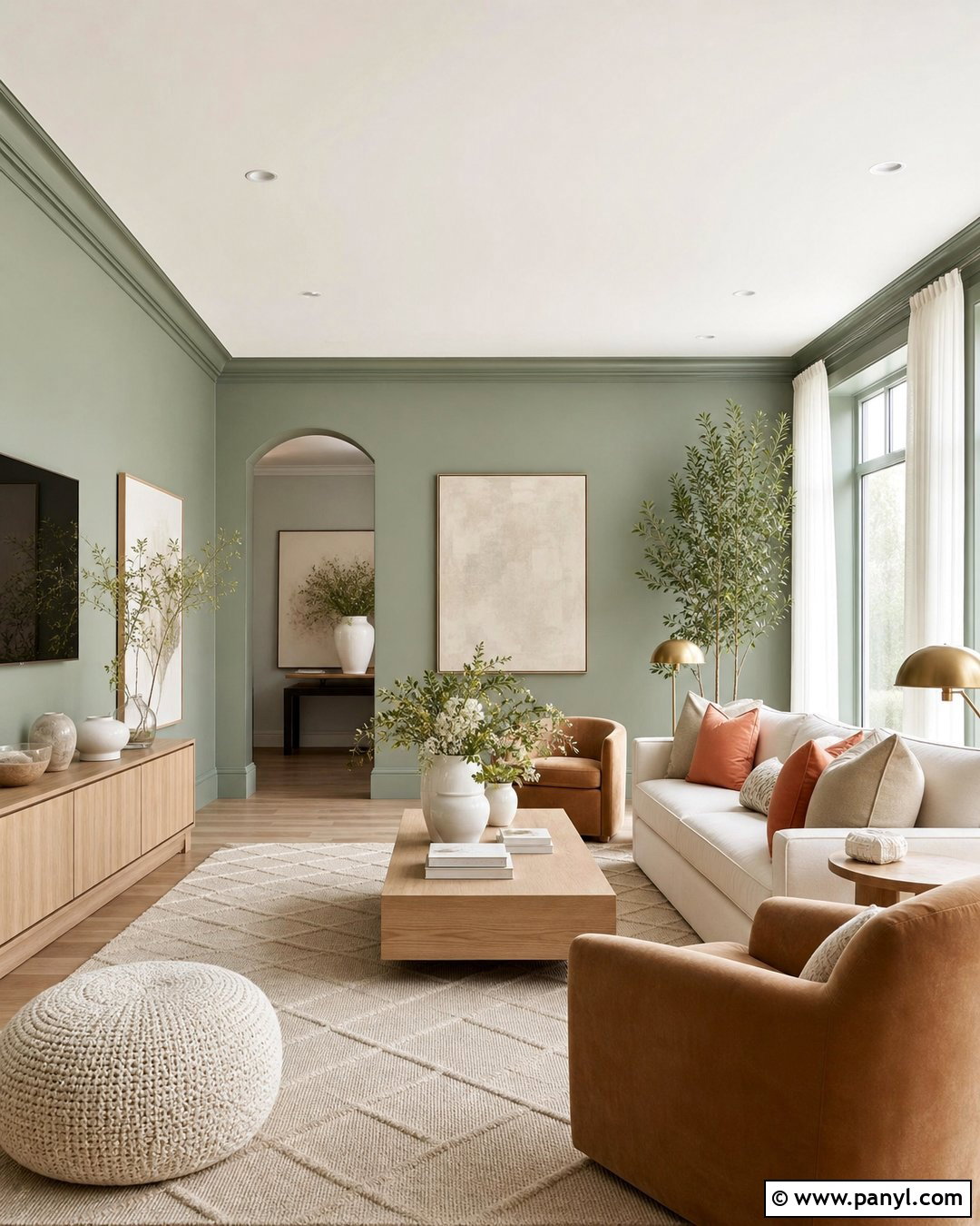 Eucalyptus Green Living Room Walls - 35 Best Wall Colors For Living Room Ideas