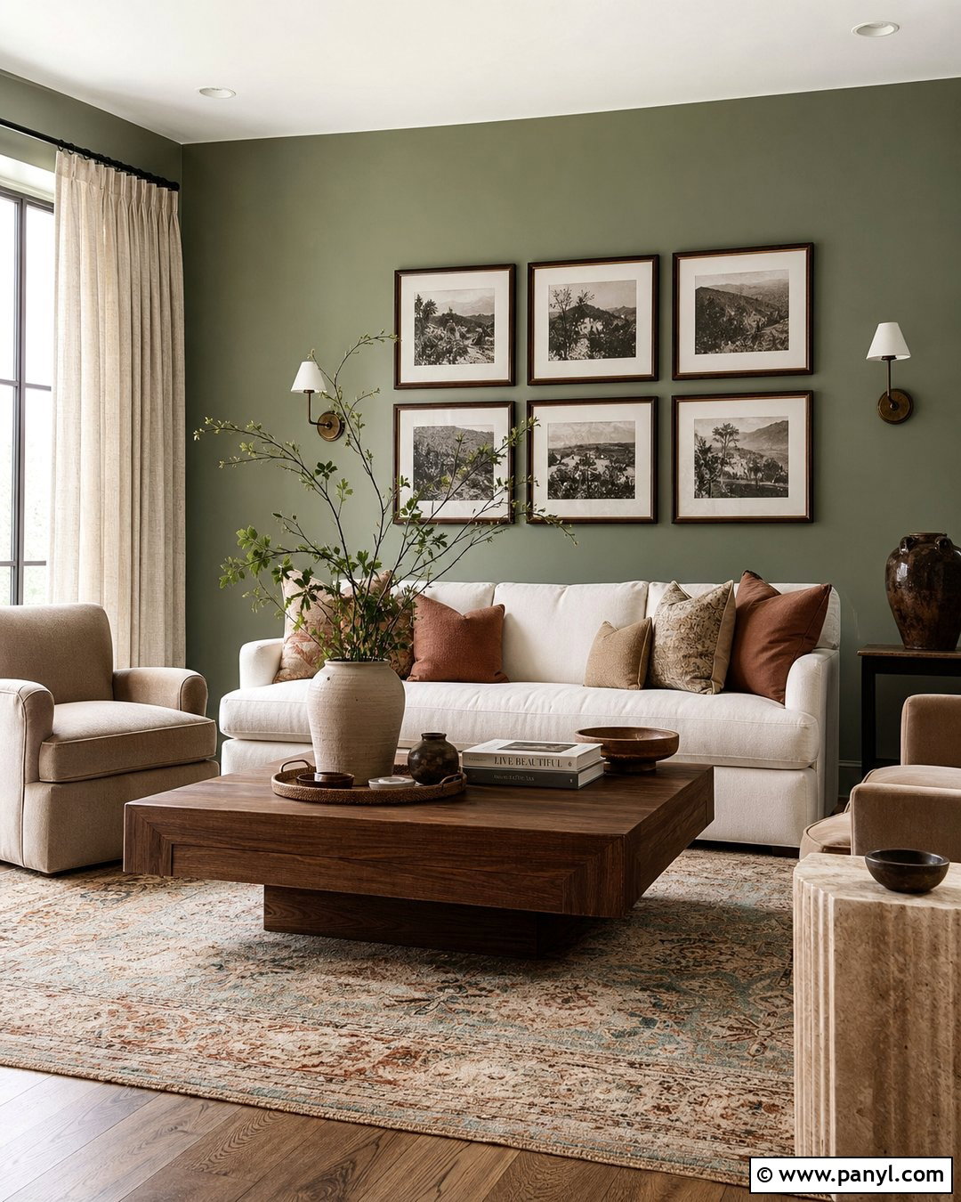 Eucalyptus Green Living Room Walls - 45 wall colors for living room ideas