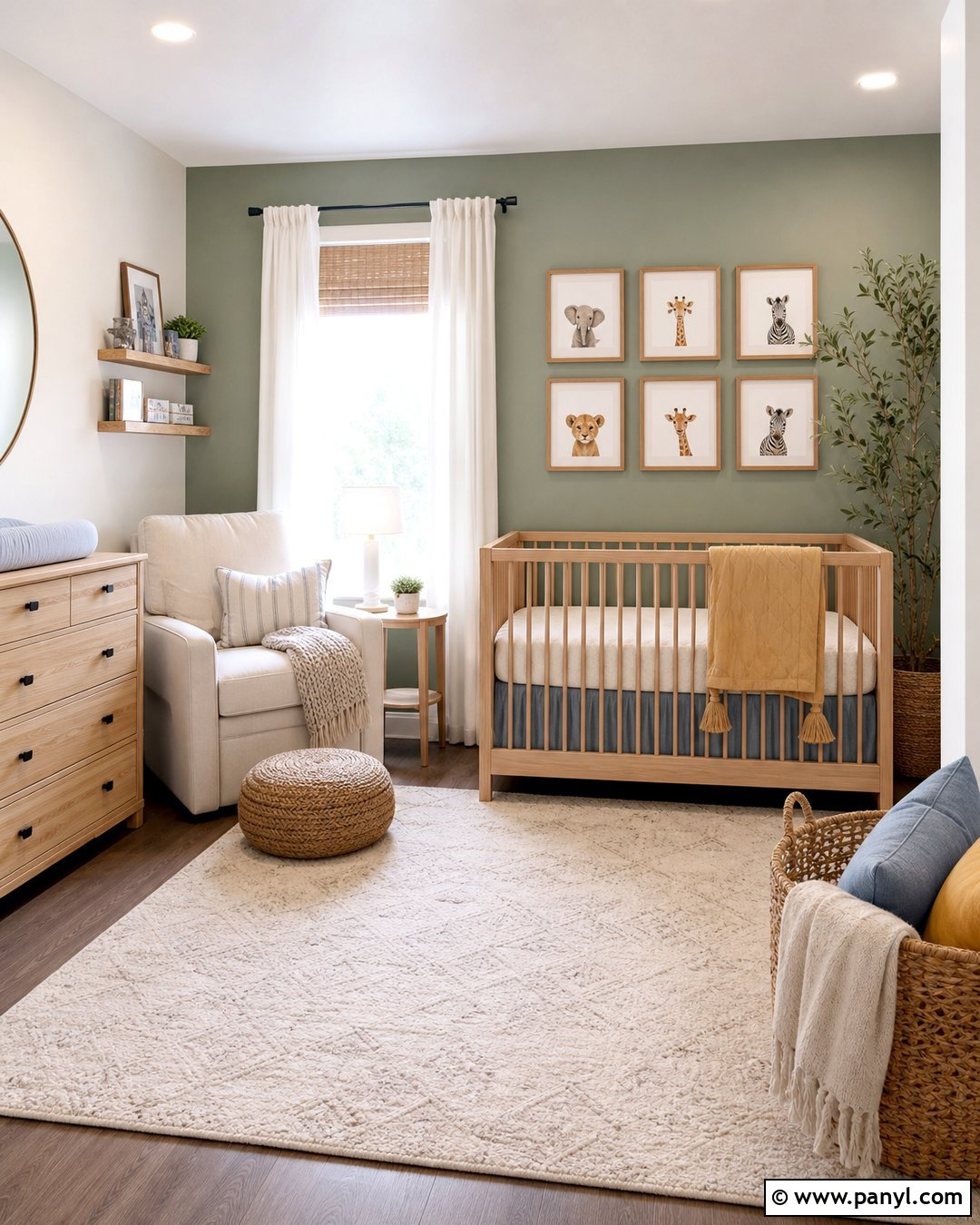 Eucalyptus Green Nursery Accent Wall - 30 Accent Wall Green Ideas