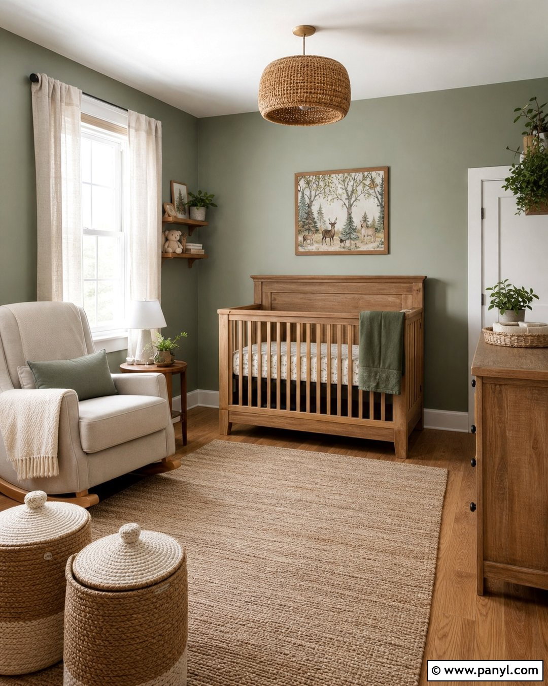 Eucalyptus Green Rustic Nursery - 20 Green Wall Rustic Style Ideas
