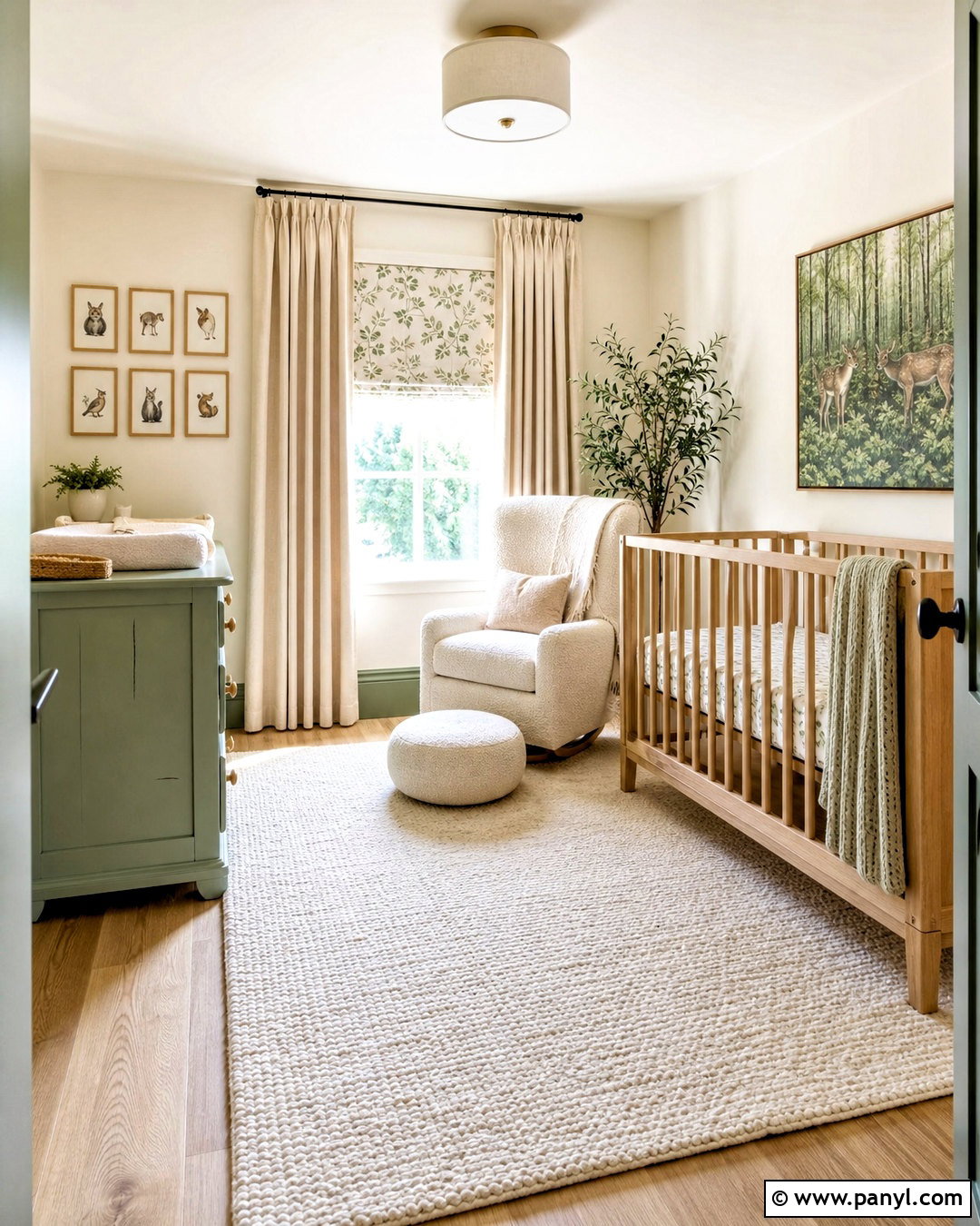 Eucalyptus Green Skirting Boards In A Nursery - 20 green skirting boards
