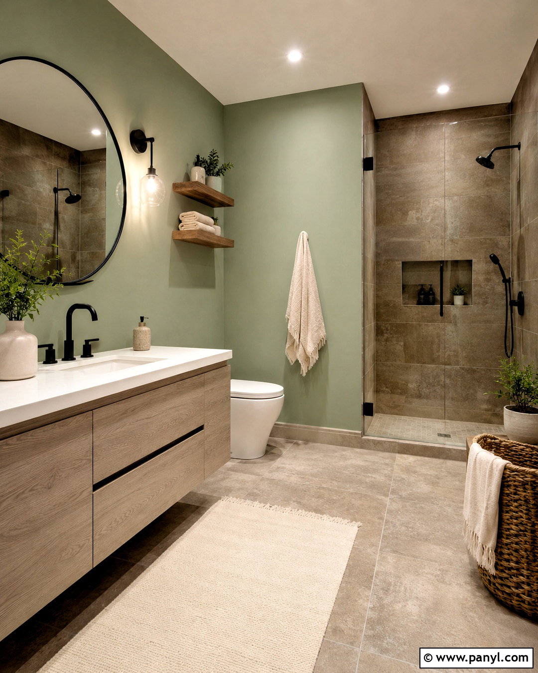 Eucalyptus Green Wall Color With Brown Tiles - 20 Wall Color With Brown Tiles