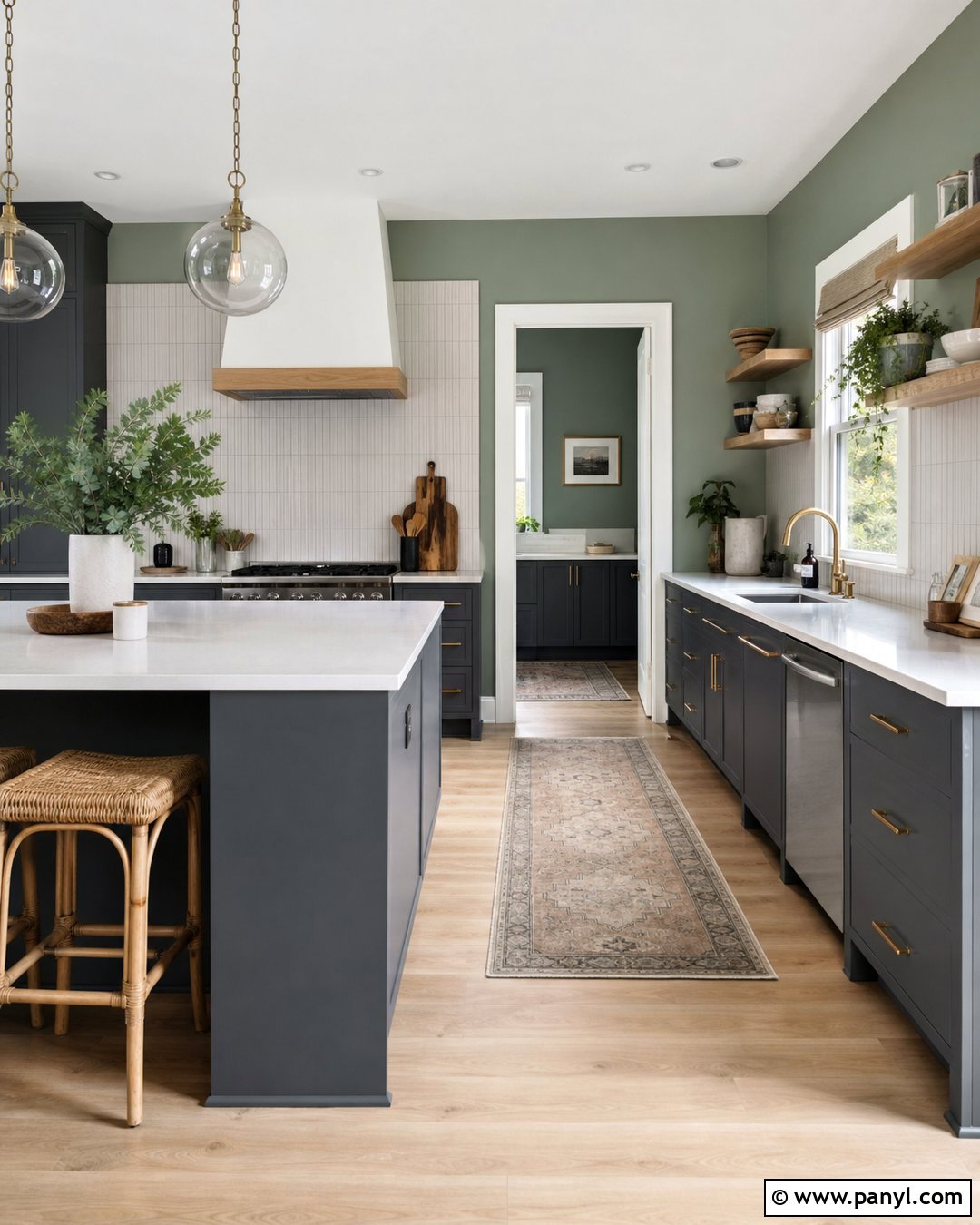 Eucalyptus Green Walls With Gray Cabinets - 30 Wall Color For Grey Cabinets