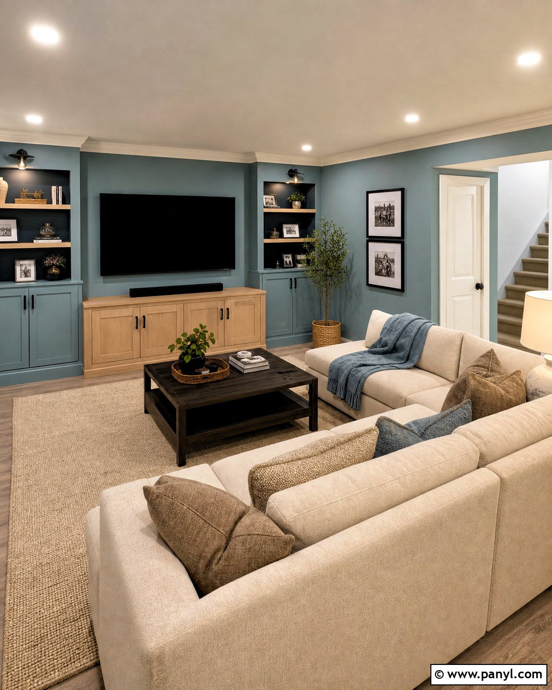 Eventide Basement Family Room - 20 sherwin williams eventide ideas