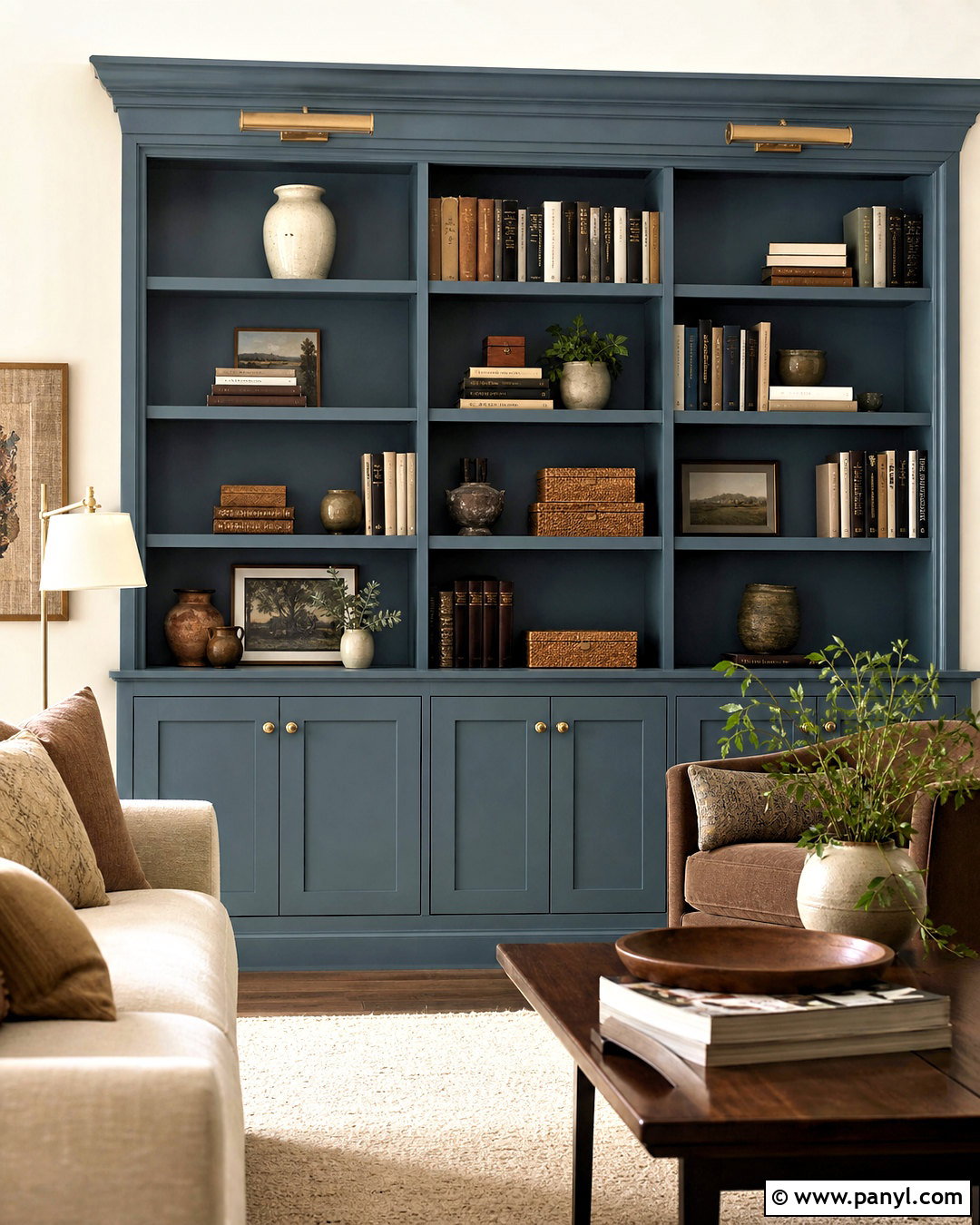 Eventide Built-In Bookshelves - 20 sherwin williams eventide ideas