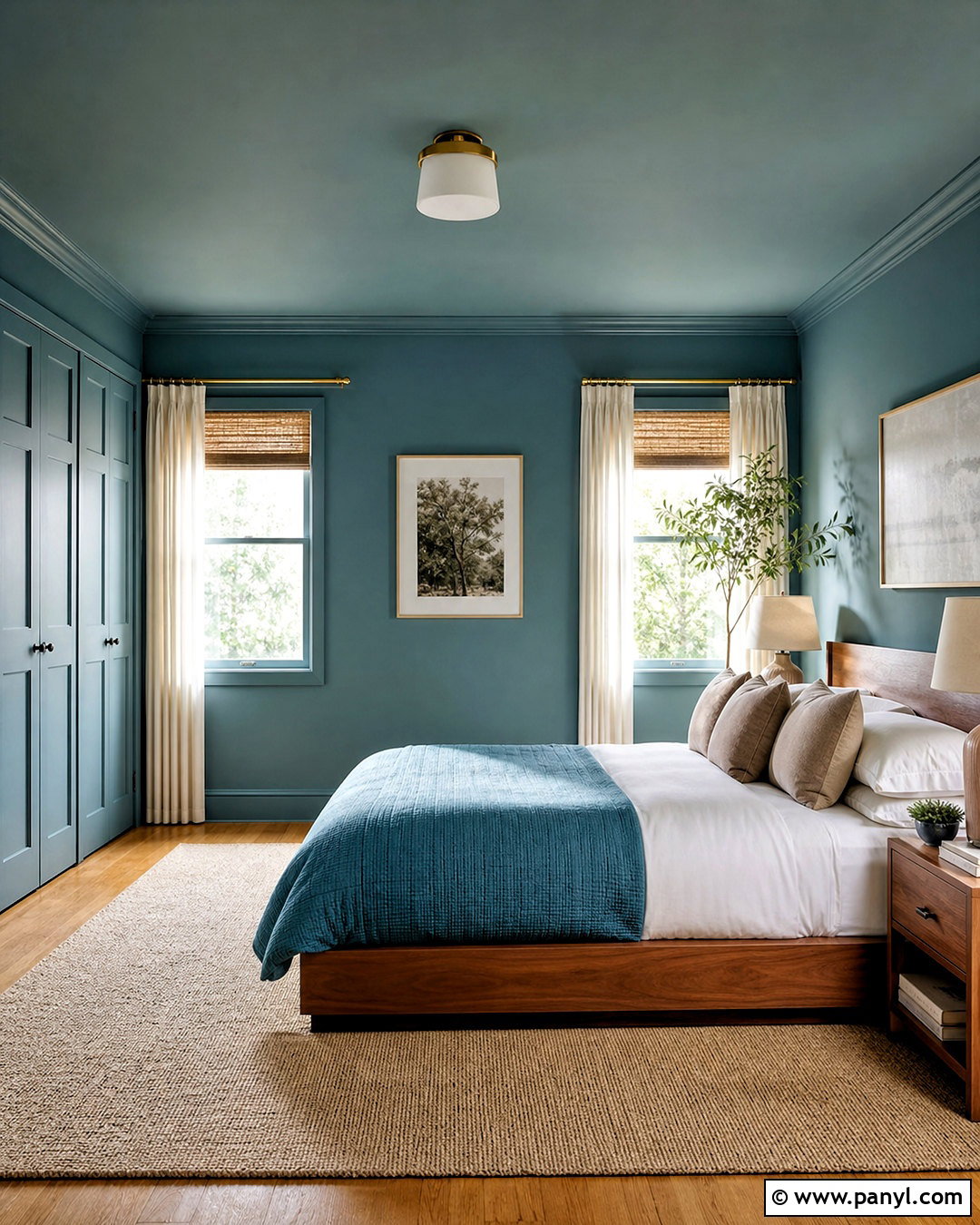 Eventide Color Drenched Bedroom - 20 sherwin williams eventide ideas