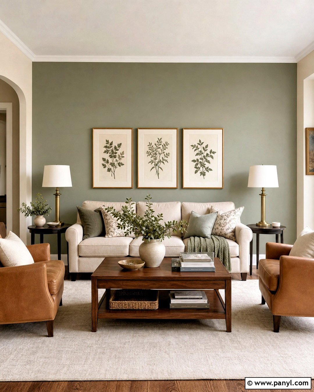 Evergreen Fog Accent Wall Living Room - 20 evergreen fog living room ideas