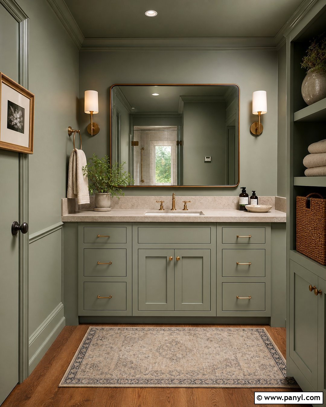 Evergreen Fog Bathroom Color Drenching - 30 Evergreen Fog Sherwin Williams Bathroom Ideas