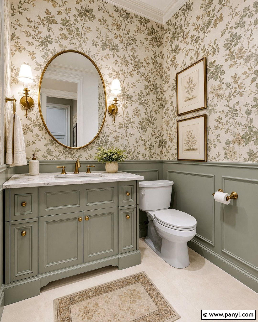 Evergreen Fog Bathroom With Wallpaper - 30 Evergreen Fog Sherwin Williams Bathroom Ideas