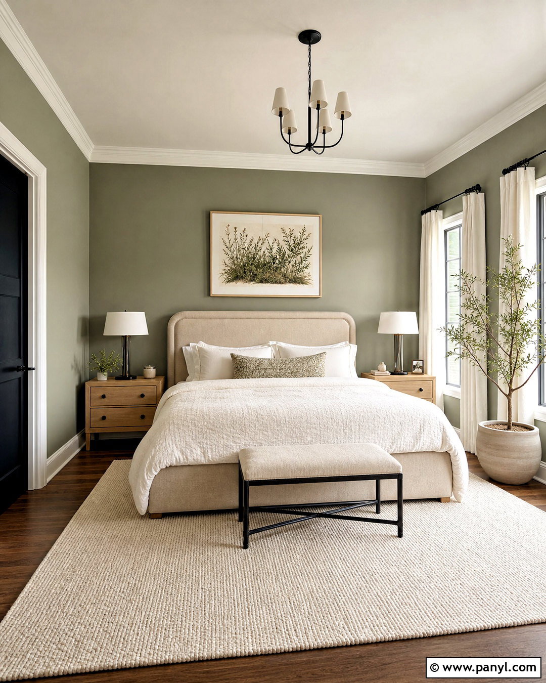 Evergreen Fog Bedroom With White Trim - 20 evergreen fog sherwin williams bedroom ideas