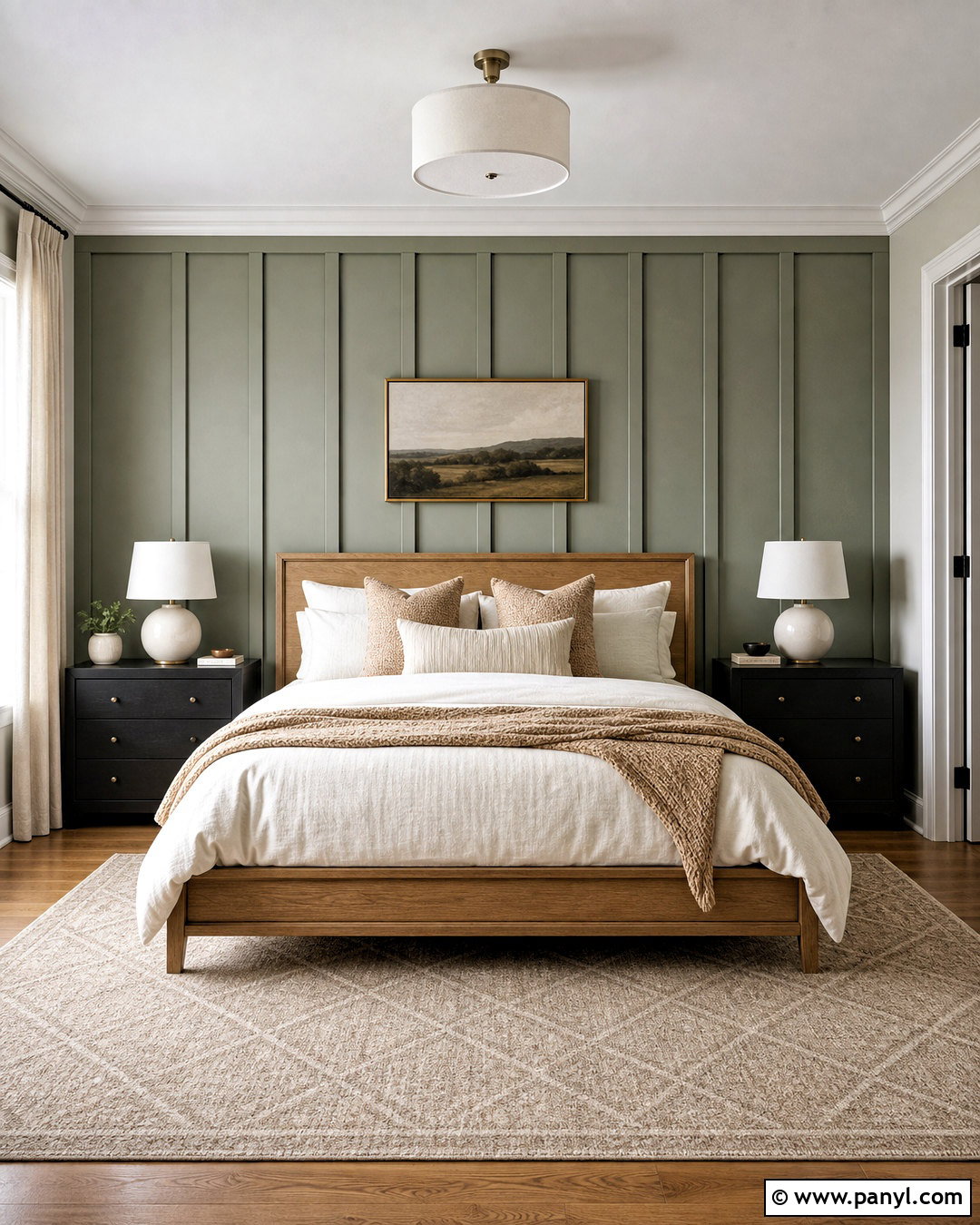 Evergreen Fog Board And Batten Bedroom - 20 evergreen fog sherwin williams bedroom ideas