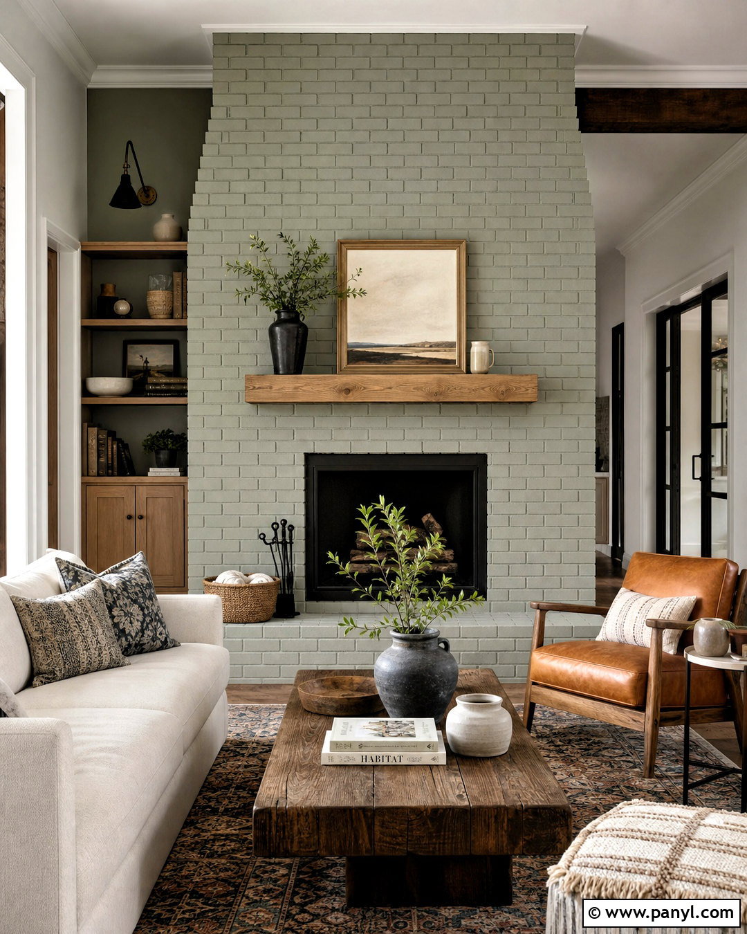 Evergreen Fog Brick Fireplace Wall - 20 evergreen fog accent wall ideas