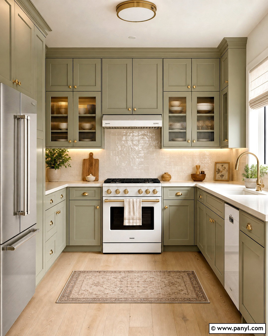 Evergreen Fog Cabinets In A Small Kitchen - 20 evergreen fog sherwin williams cabinets