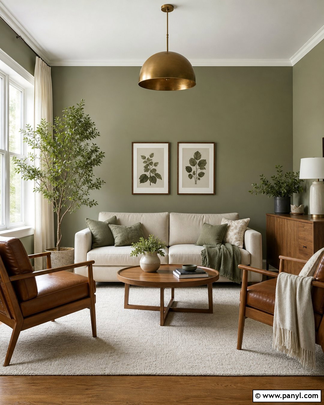 Evergreen Fog Green Living Room Walls - 20 Sherman Williams Green Walls