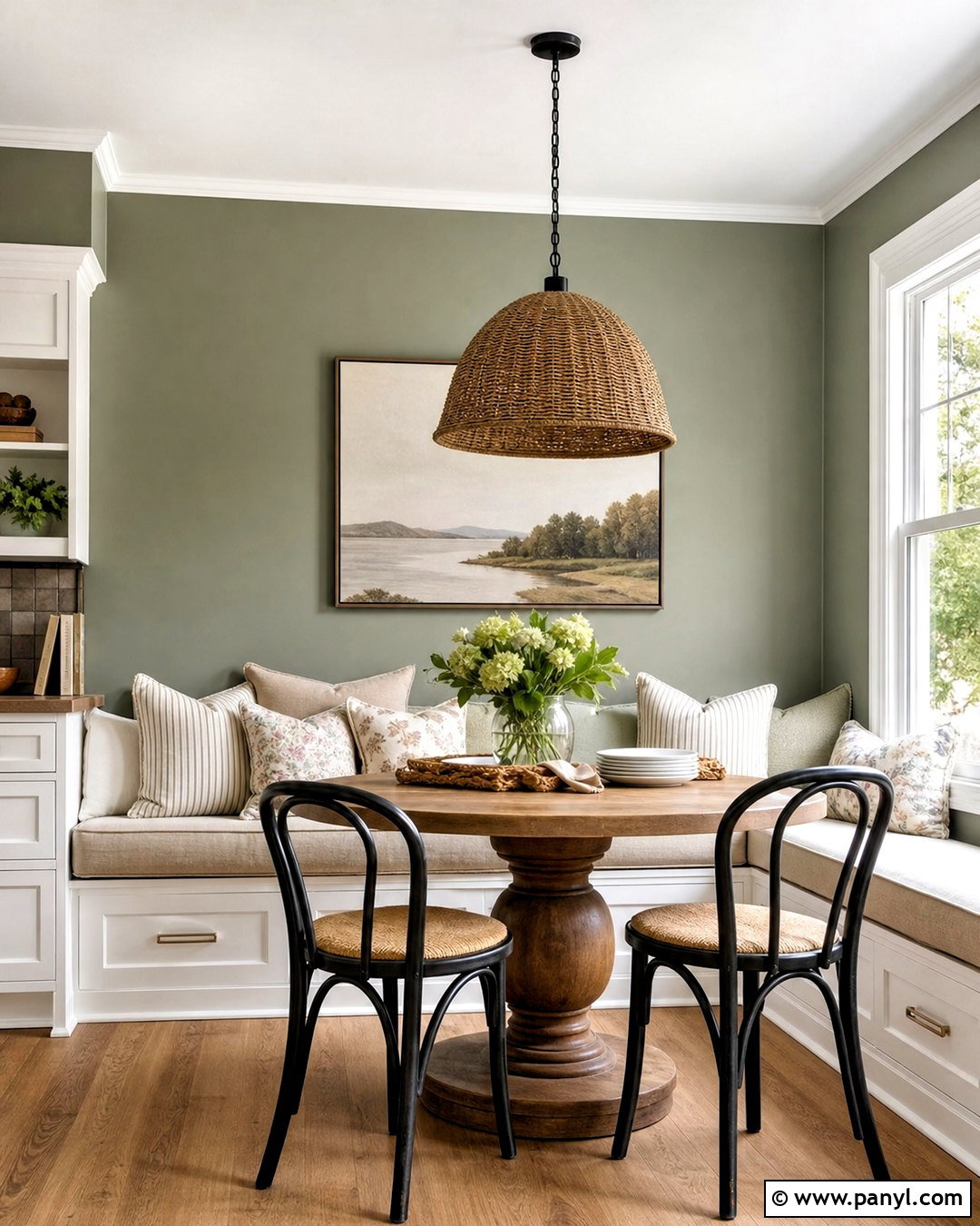Evergreen Fog Kitchen Breakfast Nook Wall - 20 evergreen fog accent wall ideas