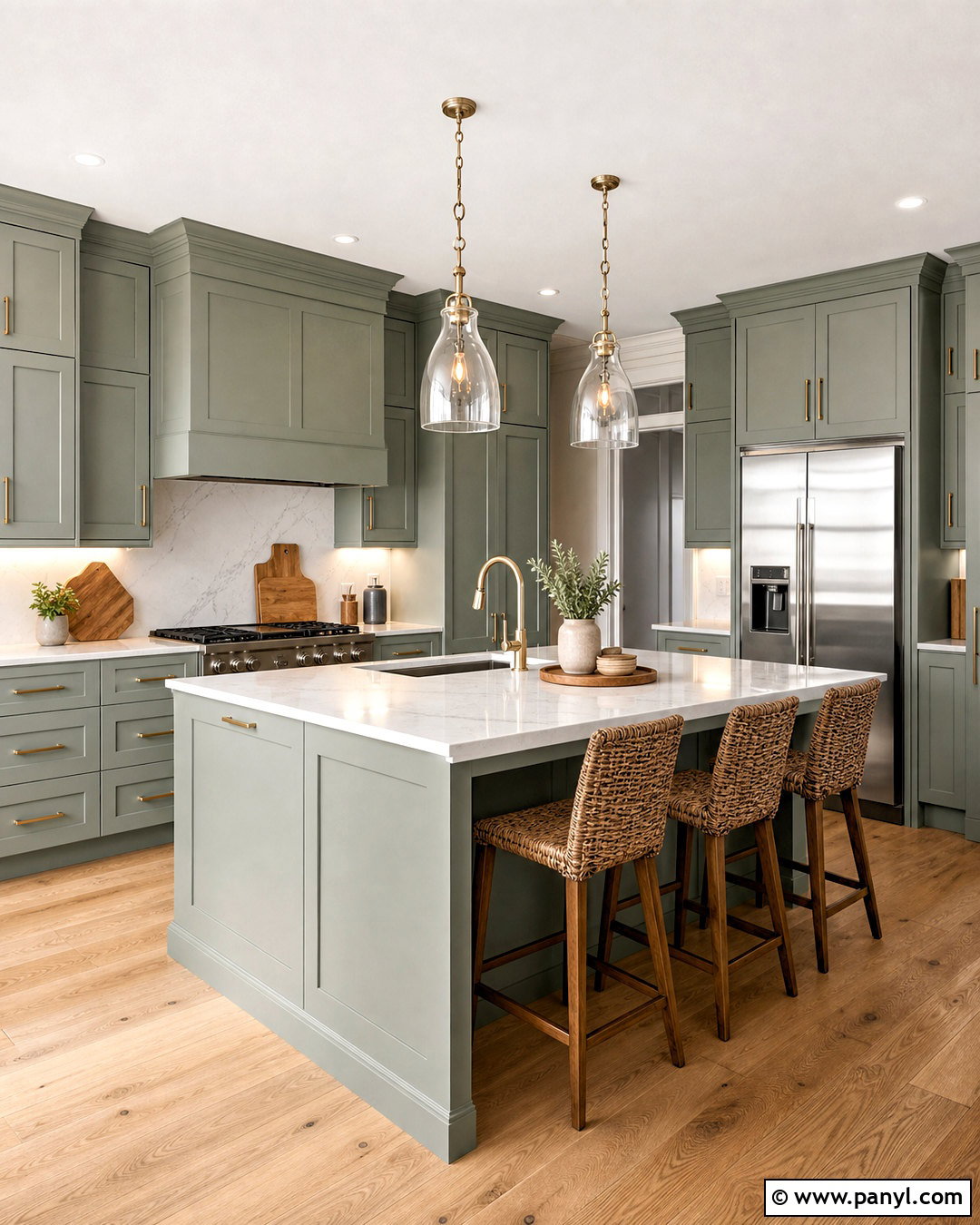 Evergreen Fog Kitchen Cabinets With White Quartz - 20 evergreen fog sherwin williams cabinets