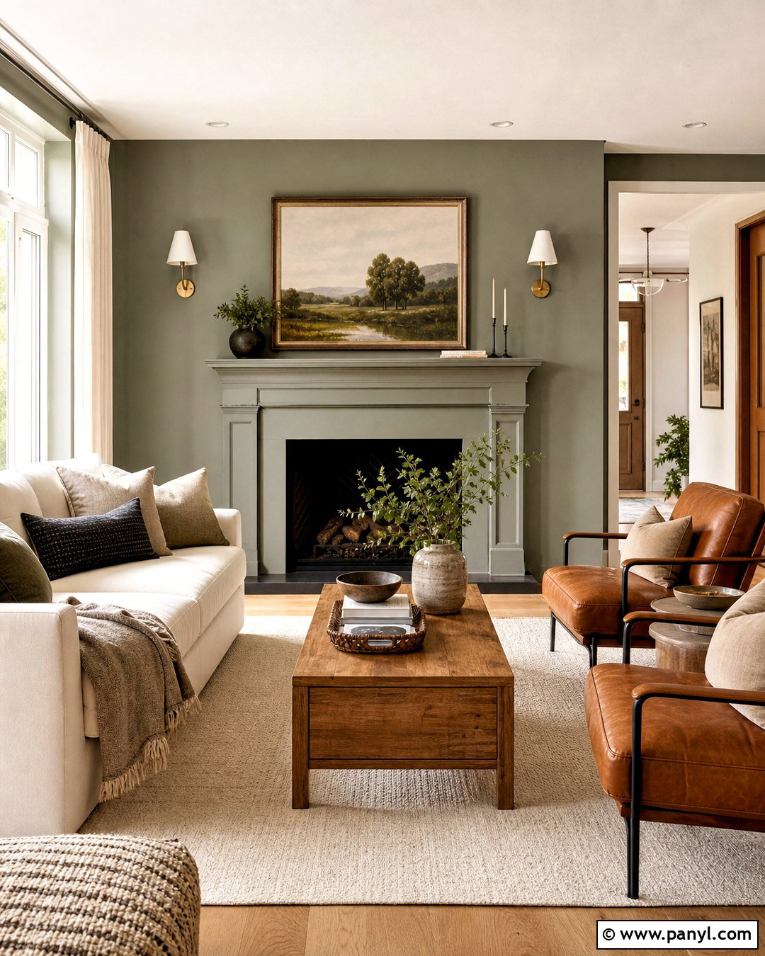 Evergreen Fog Living Room Fireplace Wall - 20 evergreen fog accent wall ideas