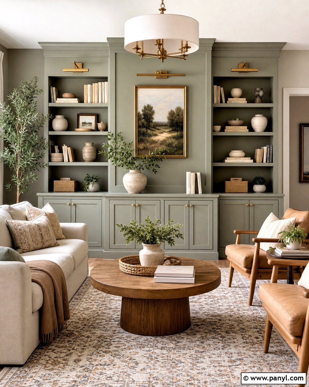Evergreen Fog Living Room With Built Ins - 20 evergreen fog living room ideas