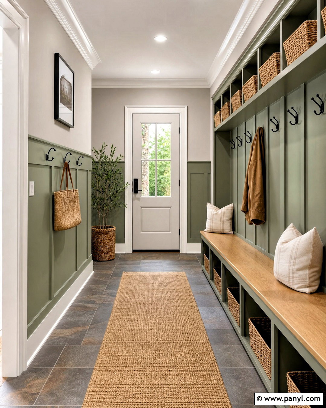 Evergreen Fog Mudroom With Repose Gray - 20 repose gray coordinating colors