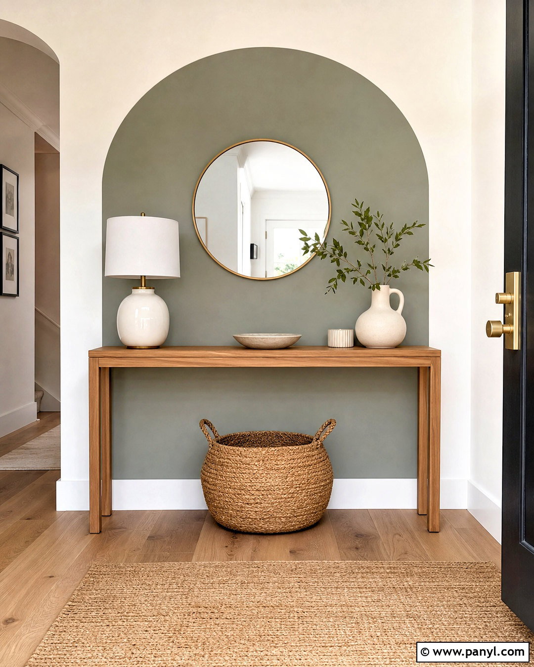 Evergreen Fog Painted Arch Wall - 20 evergreen fog accent wall ideas