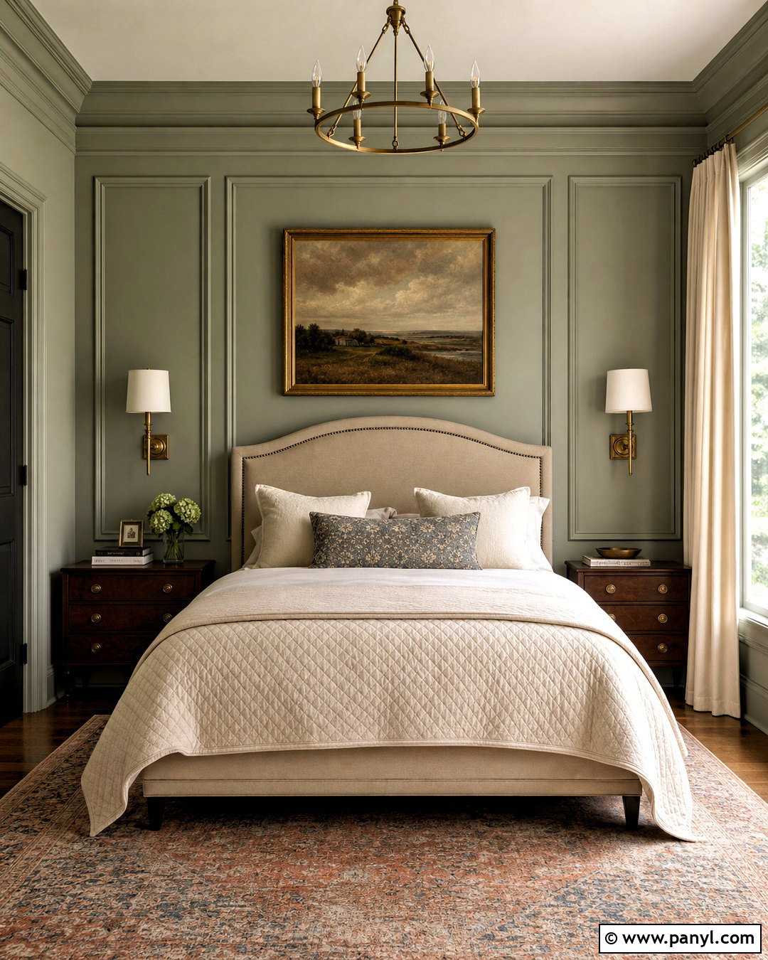 Evergreen Fog Picture Frame Molding Wall - 20 evergreen fog accent wall ideas