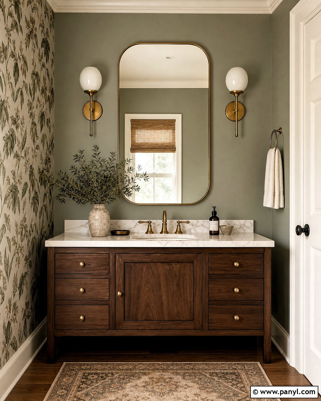 Evergreen Fog Powder Room Accent Wall - 20 evergreen fog accent wall ideas