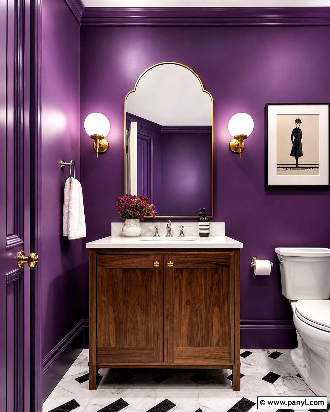 Exotic Purple Powder Room - 20 royal purple paint colors