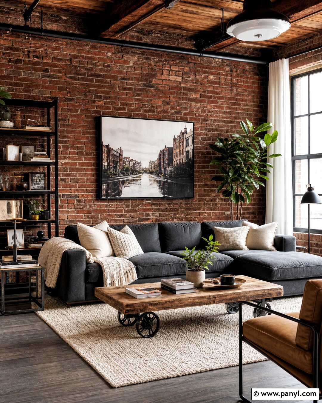 Exposed Brick Accent Wall - 20 fun accent wall ideas