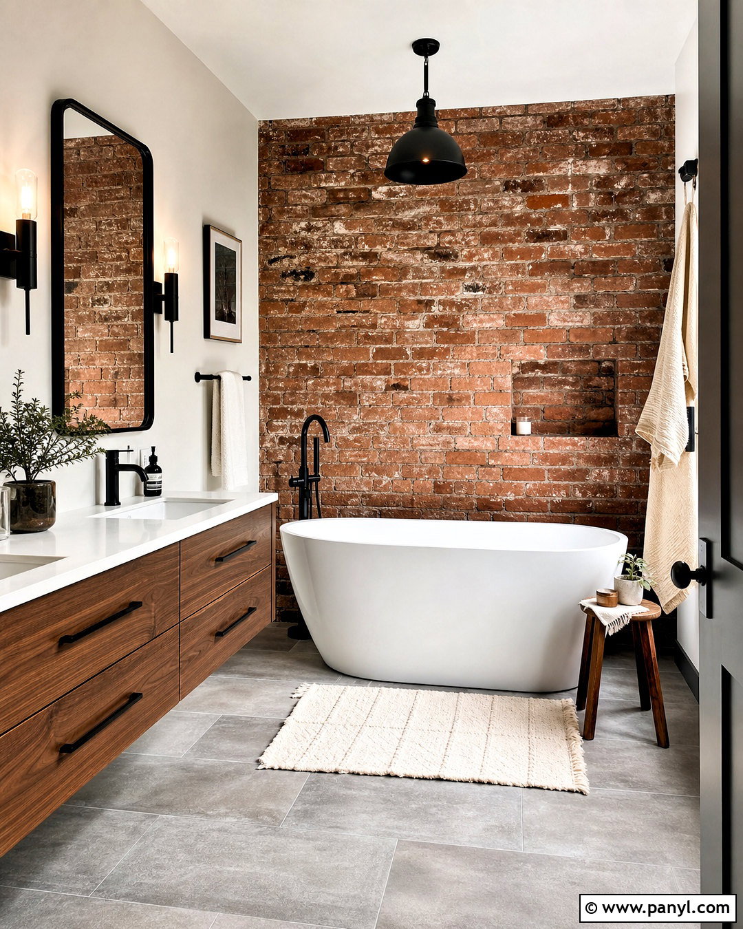 Exposed Brick Bathroom Wall - 20 bathroom statement wall ideas