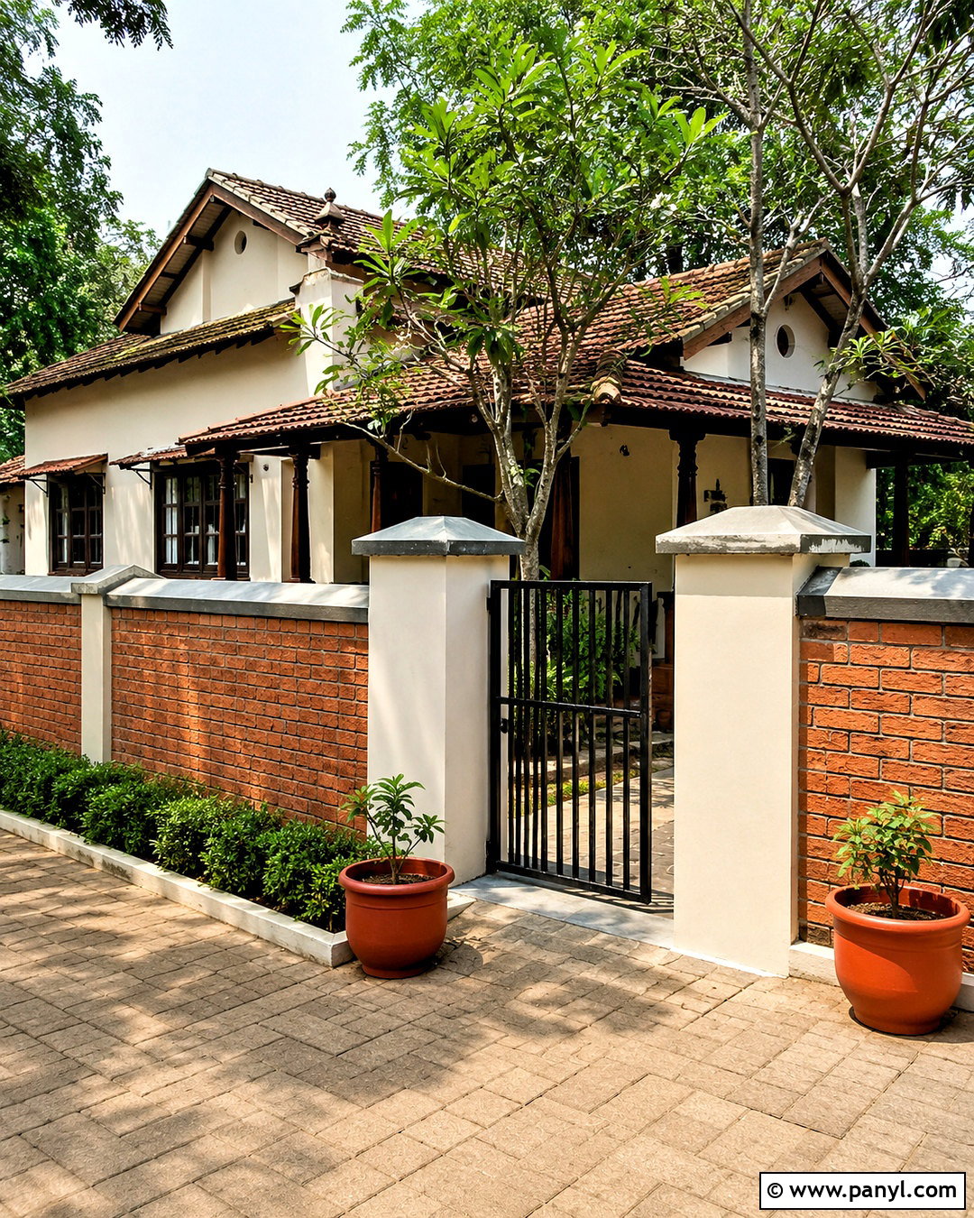 Exposed Brick Compound Wall - 20 compound wall design exterior indian simple ideas