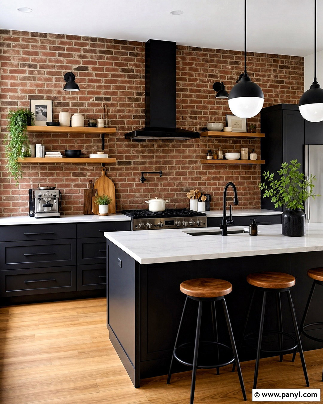 Exposed Brick Kitchen Accent Wall - 20 kitchen accent wall ideas