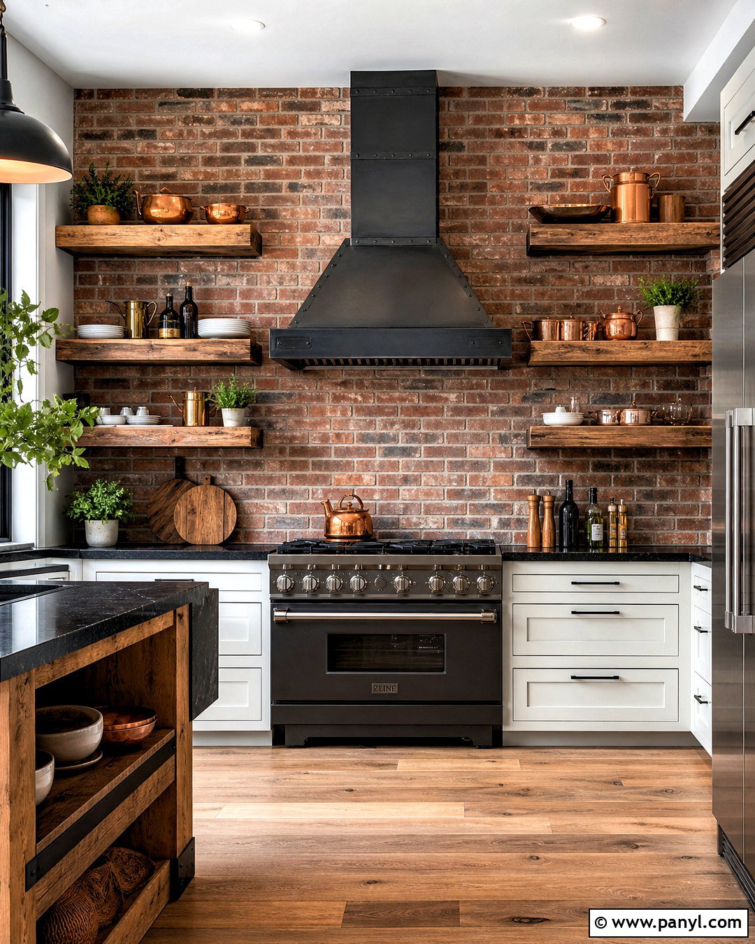 Exposed Brick Kitchen Feature Wall - 20 kitchen feature wall ideas