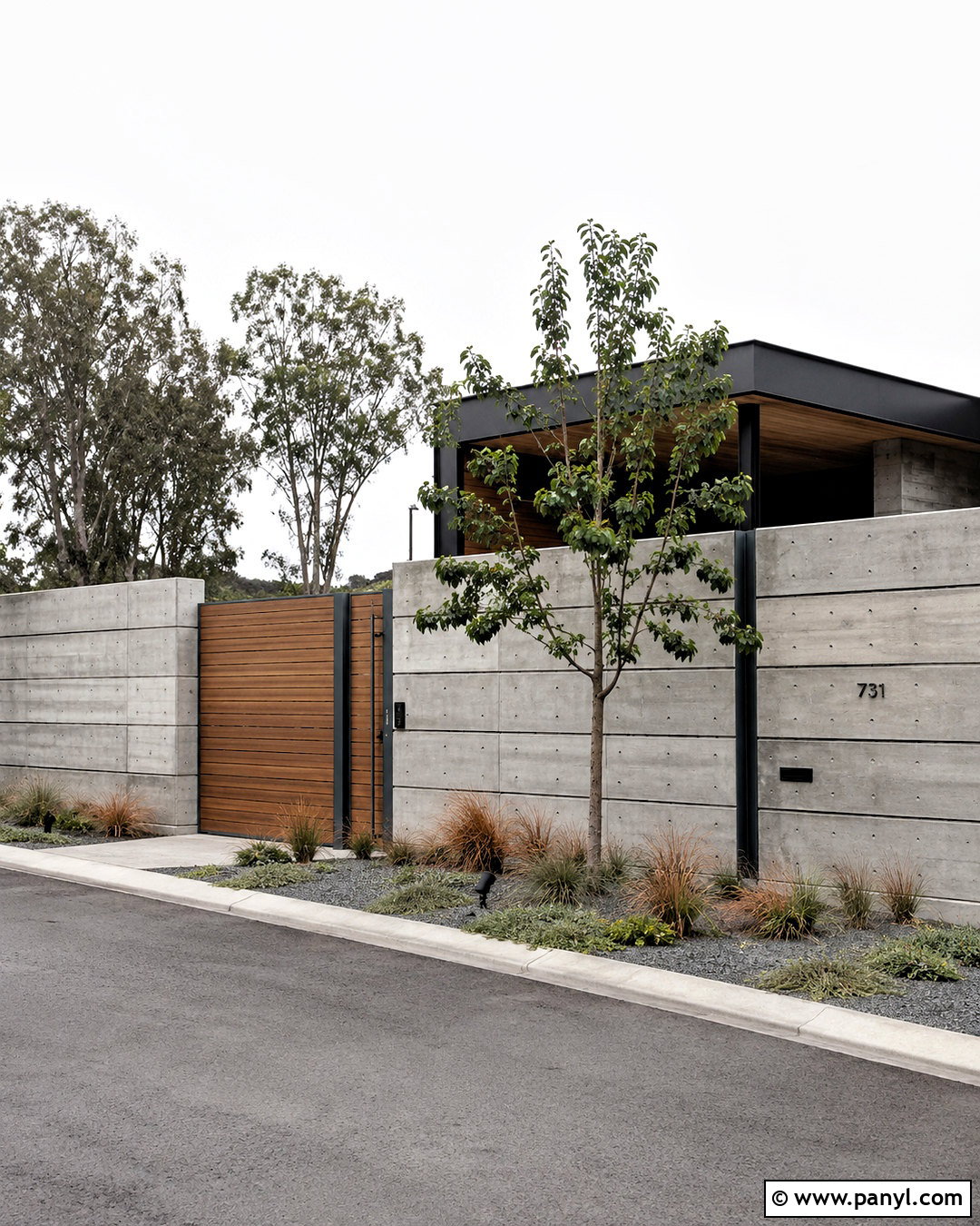 Exposed Concrete Boundary Wall - 20 boundary wall design exterior ideas