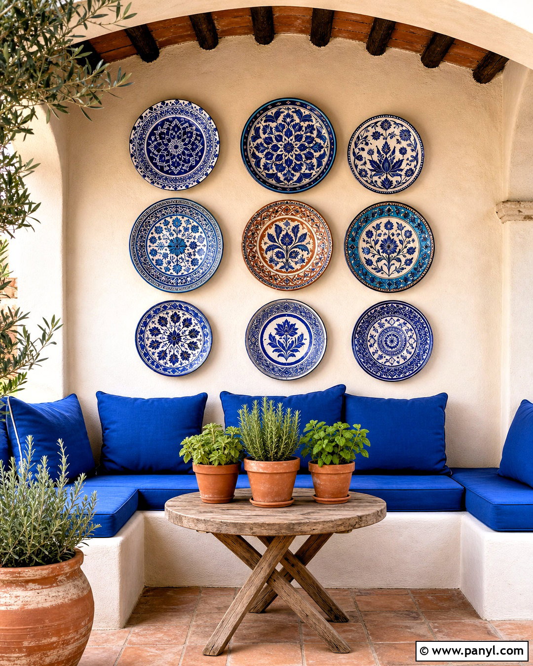 Exterior Wall Ceramic Plate Display - 20 exterior wall decor ideas