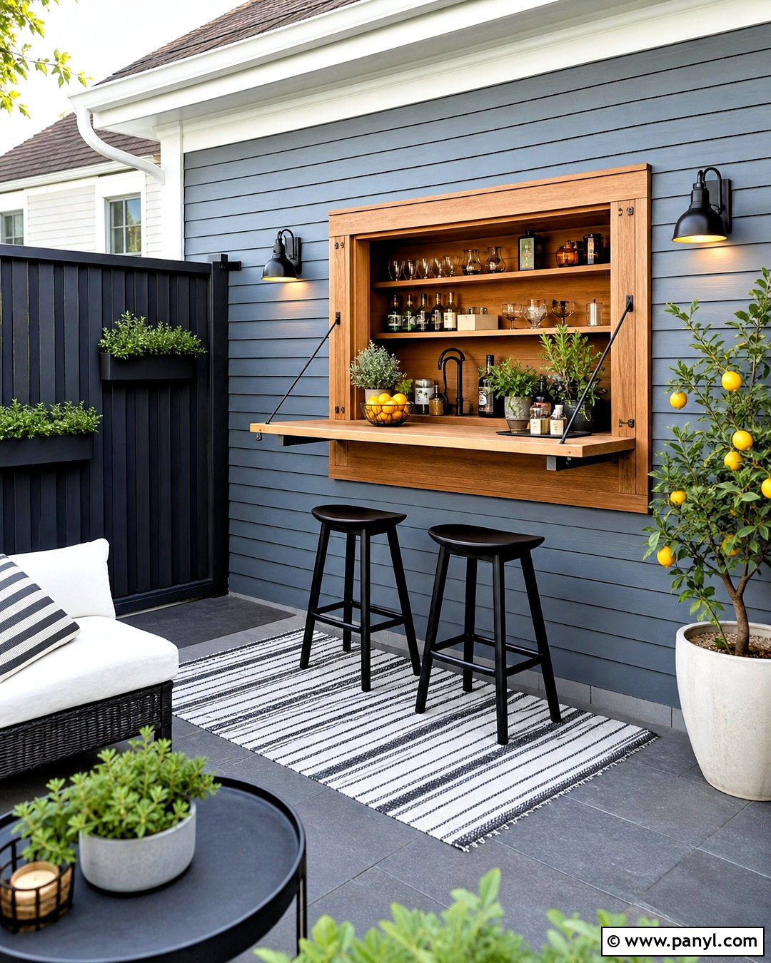 Exterior Wall Fold-Down Serving Counter - 20 exterior wall decor ideas