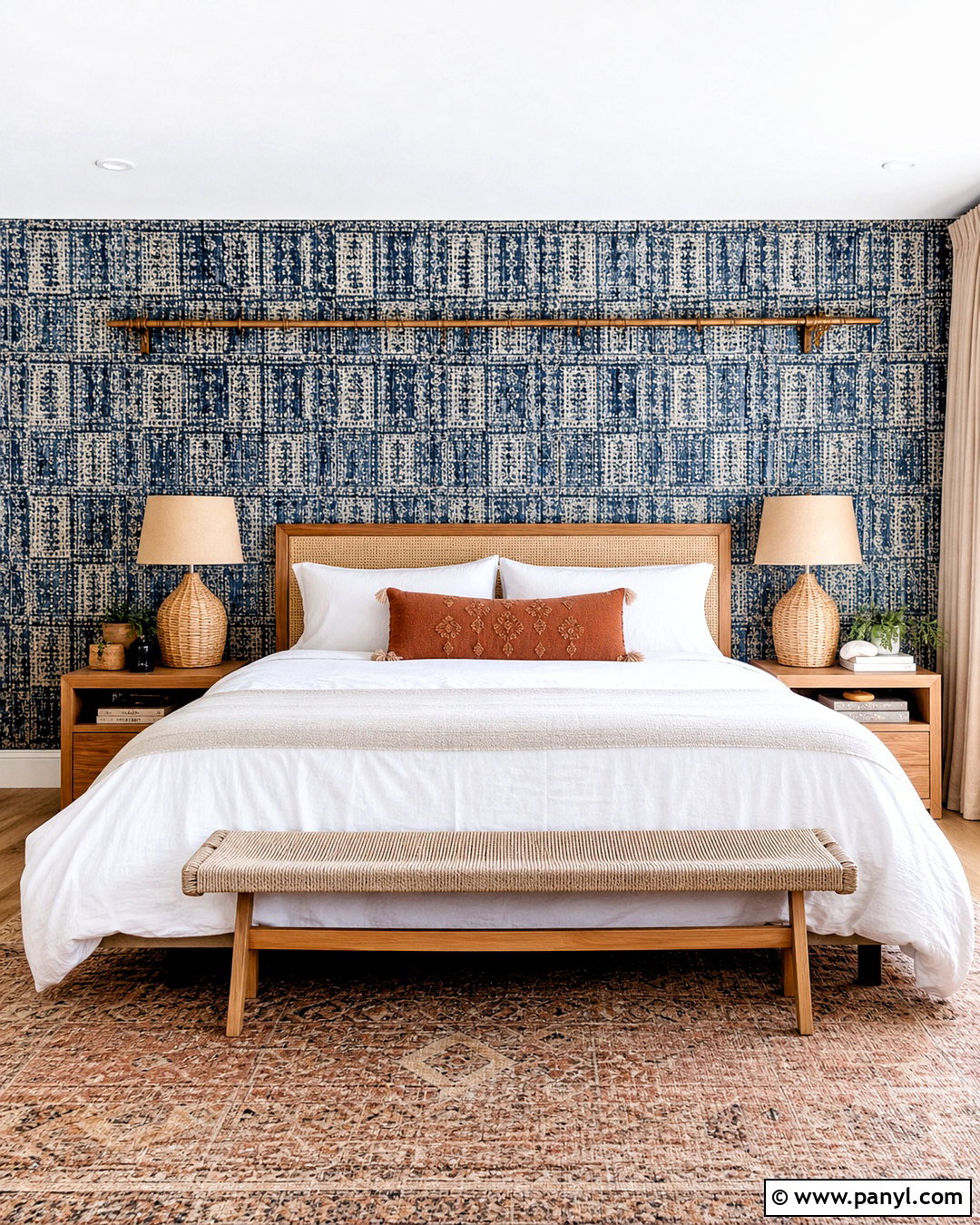 Fabric Bedroom Accent Wall - 20 apartment accent wall ideas