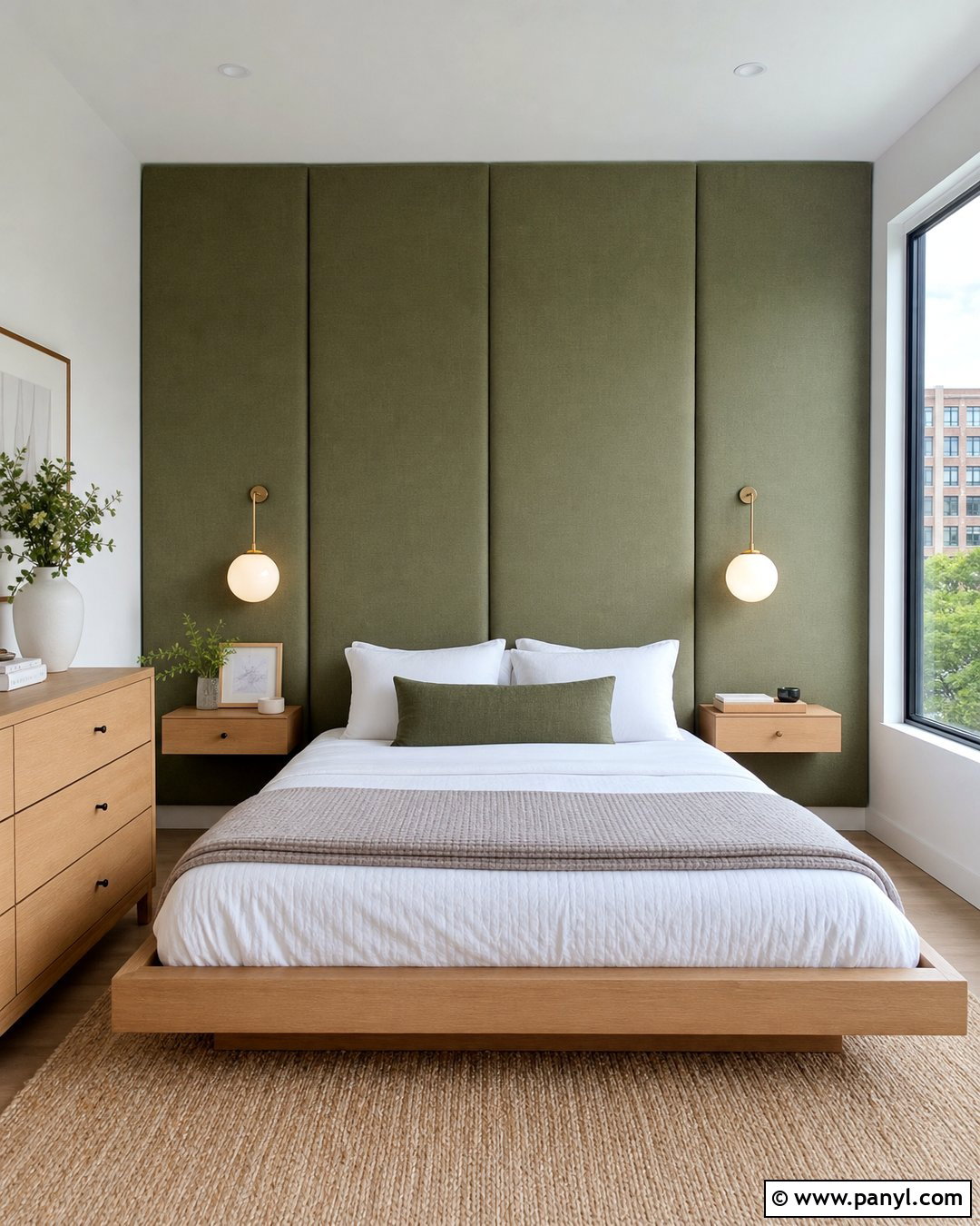 Fabric Headboard Accent Wall - 20 Accent Wall Small Apartment Ideas