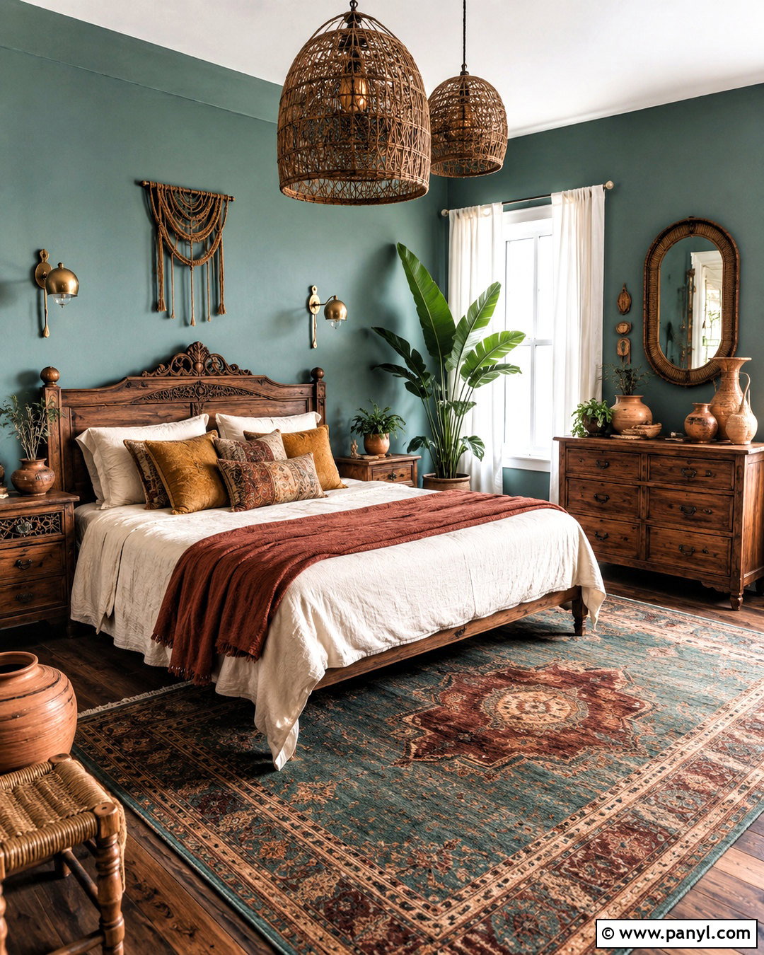 Faded Teal Boho Bedroom Paint Color - 20 boho bedroom paint colors