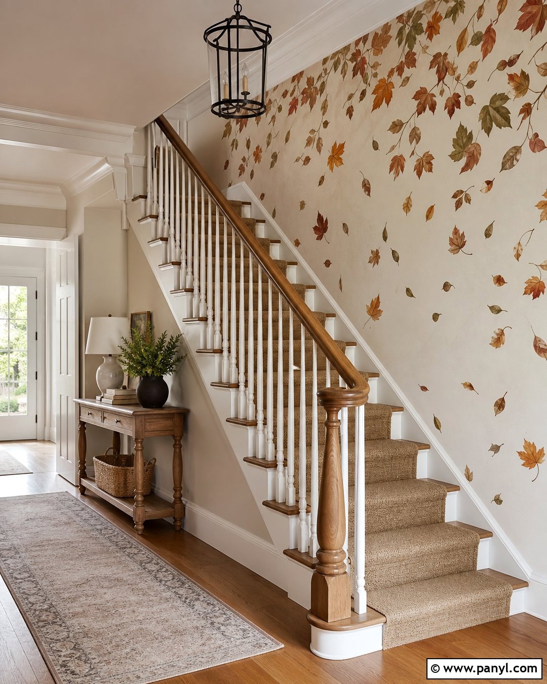 Falling Leaf Staircase Wall - 20 Wall Paint Leaves