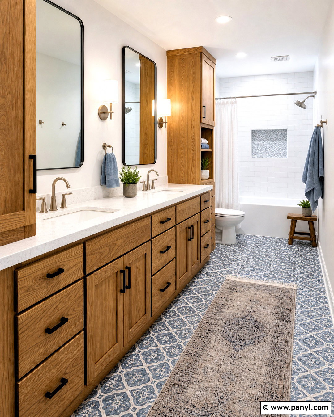 Family Bathroom With Double Vanity - 20 bathroom design ideas