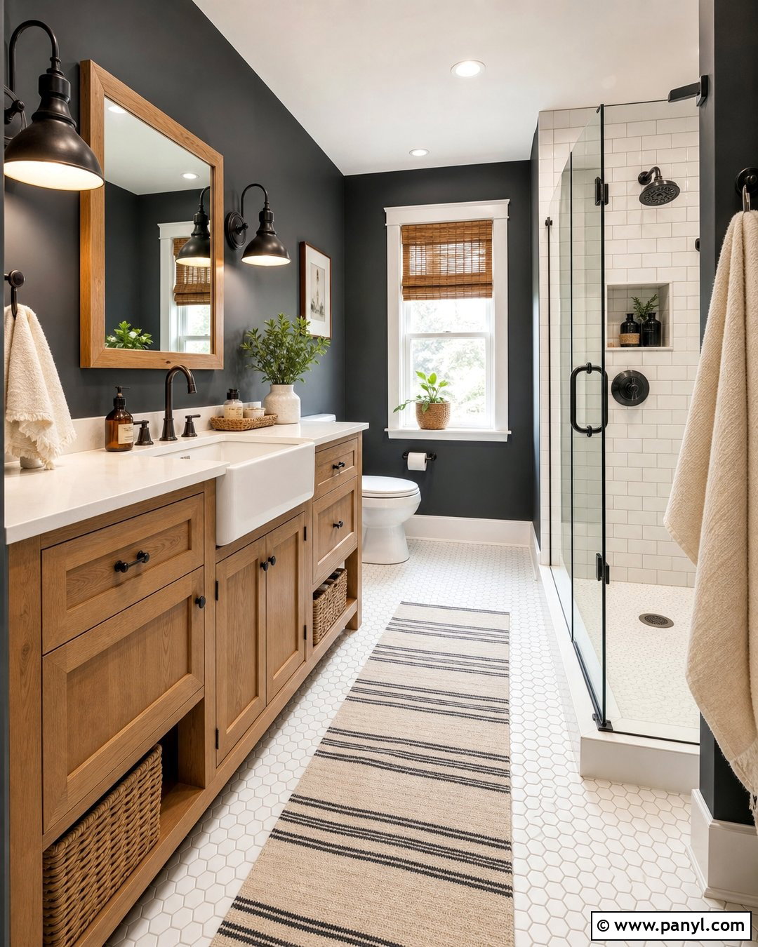 Farmhouse Bathroom With Black Walls - 30 black walls bathroom ideas