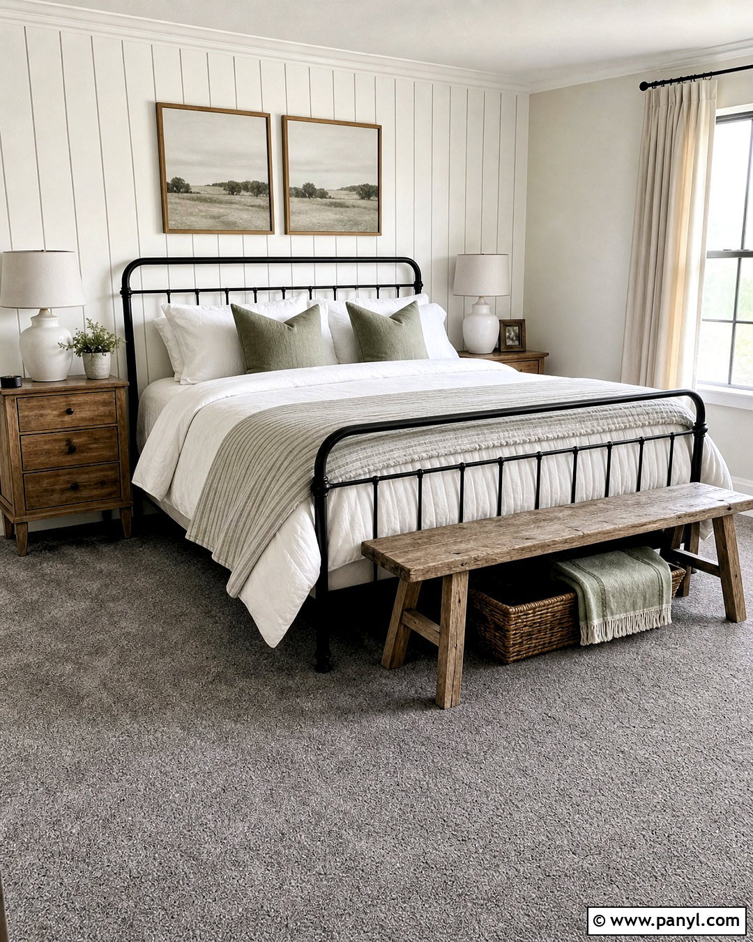 Farmhouse Bedroom With Gray Carpet - 20 gray carpet bedroom ideas