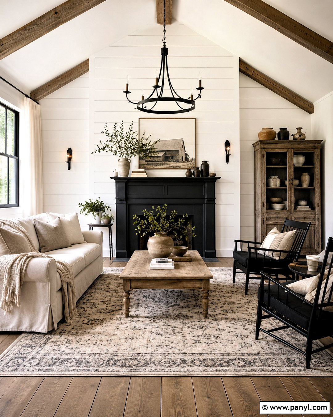 Farmhouse Black And White Living Room - 20 black and white interior design ideas