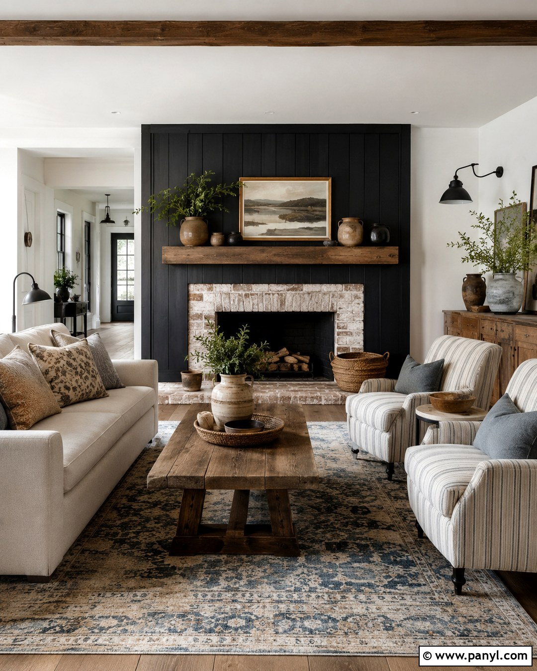 Farmhouse Black Fireplace Accent Wall - 20 Black Accent Wall Living Room Fireplaces