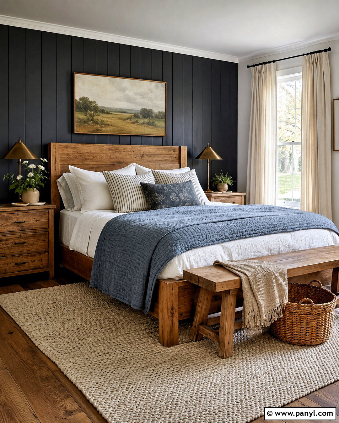 Farmhouse Black Wall Bedroom - 20 black wall in bedroom ideas