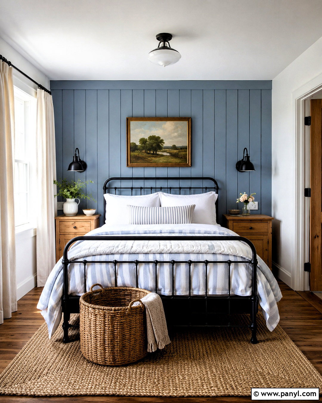 Farmhouse Blue Bedroom - 20 blue rooms bedroom ideas
