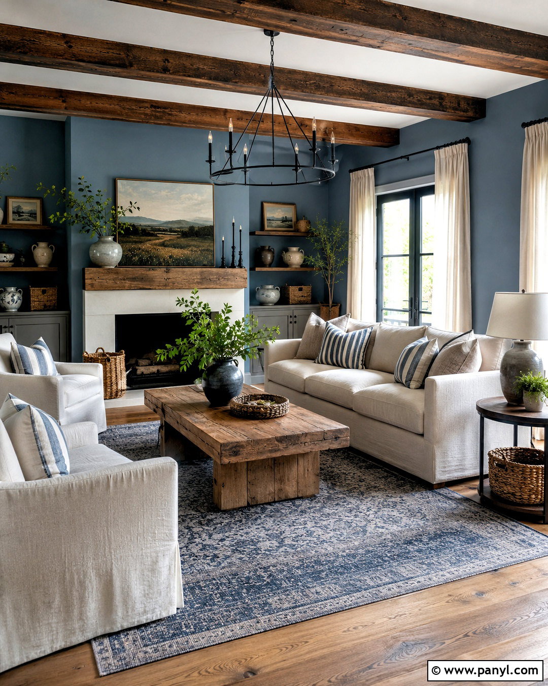Farmhouse Blue Living Room - 20 blue paint living room ideas